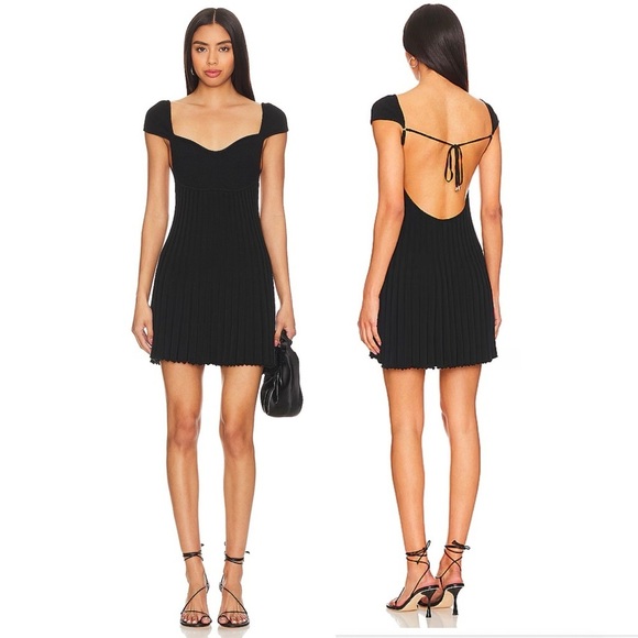 🌻NEW w.tags FREE PEOPLE Black Cherie Mini Dress Size Medium - Picture 1 of 13